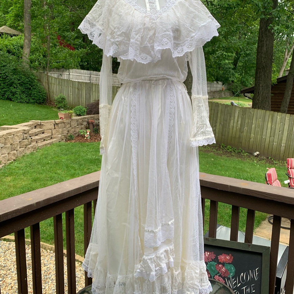 Vtg 70s Gunne Sax by Jessica Dress Maxi Prairie Cottagecore Boho Neiman Marcus 4